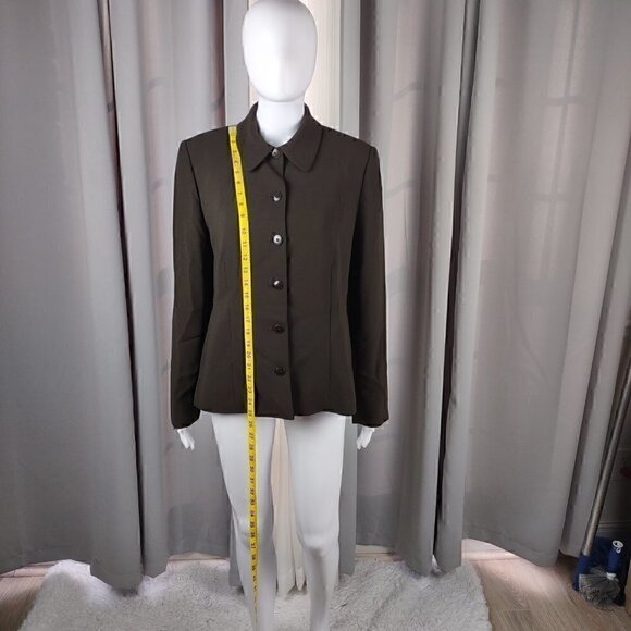 Casual Corner Annex Brown Button Down Blazer Size 10 - Picture 5 of 11